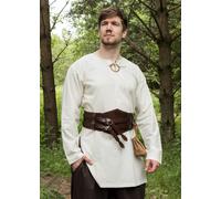 Battle-Merchant Tunique Médiévale Simple Gunther, À Manches Longues, Naturel