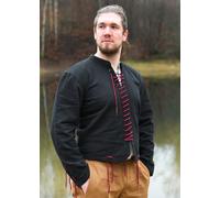 Battle-Merchant Wams Médiéval Noir avec Nestelbändern Doublet
