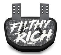 Battle Plaque arrière de football - Plaque arrière inférieure - Coque extérieure rigide et mousse profilée pour jeunes, enfants et adultes