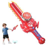 Battle Top, Gyroscope Spinner, Interactive Spin Gyroscope, Easy to Launch Battling Gyro Toy, Sound and Light Game for Boys, Girls, Aged 6+, 11.42x3.15x1.18 inches, Red, Blue