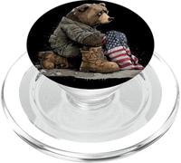 Battlefield Ours avec Drapeau américain et Chaussures Militaires symboliques PopSockets PopGrip pour MagSafe