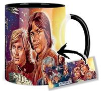Battlestar Galactica Richard Hatch Dirk Benedict Tasse Ceramique Intérieure et Poignée Noire Mug