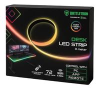 Battletron Bande LED RGB Gaming 3M - Éclairage Bureau Immersif PC & Moniteur - Compatible Razer Chroma, WiFi, App & Télécommande - 72 LED/M Multicolore