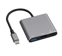 Battony Adaptateur AV multiport avec sortie HDTV 4K Port USB 3.0 et port de charge rapide USB-C compatible avec MacBook Pro M1/16-20 Air M1/18-20, iPad Pro, iMac et autres appareils USB-C