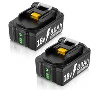 BATTOOL 2X Batteries de Rechange 18 V 8,0 Ah/8000 mAh pour makita 18 V BL1860B BL1850B BL1860 BL1830 BL1815 BL1860B BL1835 BL1845 BL1850 199 4205. 3 LXT-400 avec Batterie LED