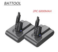 Battool pour batterie Dyson V7 21.6V 6000mAh/4000mAh lithium FLUFFY V7 Animal V7 Pro 225403 229687 Outils Batterie rechargeable 2pc 6000mah
