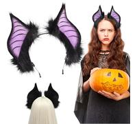 Battre de chauve-souris Gothic Halloween Bat Bande Bandeau de chauve-souris en peluche pour les oreilles - pour costume costume fantaisie Fête d'Halloween, style 2, oreilles c