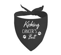 Battre Le Cancer en Noir Chiens Bandana Foulards Lavable Bandanas Chien Chats Polyester Bavoir Bandana Triangulaire pour Animal for Chiens De Petite, Moyenne Et Grande Taille