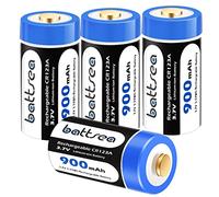 Battsea 900mAh Arlo Rechargeables Batteries pour caméras Arlo Lampe de Poche Système d'alarme Détecteur de fumée Microphone à capteur Intelligent (Lot de 4)