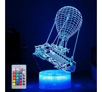 Batttlebus Lampe 3d Pour Enfant,16 Couleurs Changeantes Avec Télécommande Veilleuse 3d,Montgolfière 3d Illusion Lampe,Chambre D'enfant Décoration,Enfants Anniversaire Noël Cadeaux