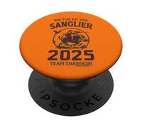 Battue Sanglier 2025 - Team Chasseur Haut de Chasse Orange PopSockets PopGrip Adhésif