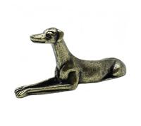 Batum Figurine de lévrier en laiton vintage, statuette de chien rétro pour décoration de bureau, ornement lévrier doré, petite décoration de chien en laiton pour la maison