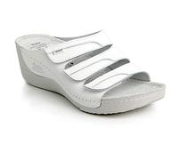 Batz Olga Sandales Sabots Mules Chaussons Chaussures de Qualité Supérieure en Cuir Femme, Blanc, EU 36