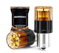 BAU15S PY21W Ampoule LED, Ambre Super Brillant 6.5W 12V-24V Non-Polarité 2835 18SMD ampoules LED pour la Lumière de Voiture Feu de Recul, Feu de Freinage, Feux Arrière, Ampoule Clignotant (2Pièces)