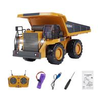 BAUBAUPLAY Camion benne télécommandé 1/64 RC en alliage 2,4 G avec effets lumineux et effets sonores, mini véhicule radiocommandé, jouet pour adultes