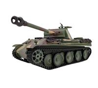 BAUBAUPLAY Char RC, 1:16 2.4G Char Télécommandé Simulation de Char Allemand Leopard G, RC Tank Véhicule Militaire Réservoir Télécommandé avec Lumières et Sons (Version améliorée)