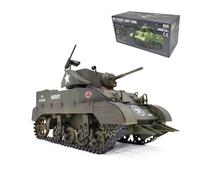 BAUBAUPLAY Char RC 1:16 2.4G Télécommandé Simulation de Char M5A1, RC Tank Véhicule Militaire Réservoir Télécommandé avec Lumières et Sons