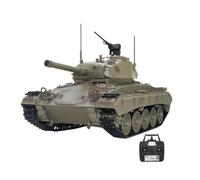 BAUBAUPLAY Échelle 1/16 RC US M24 Char Léger Modèle 2,4 GHz RC Militaire Char de Combat Jouet avec Fumée et Effets Sonores