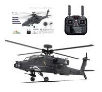 BAUBAUPLAY F11-S AH64 Hélicoptère radiocommandé 1/32, 2,4 G 6 CH avec mode cascade 6G/3D et localisation GPS, jouet militaire pour adultes - RTF