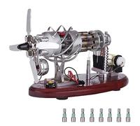 BAUBAUPLAY Kit de Modélisation de Moteur Stirling Engine, Modèle de Sterling Moteur Plateau cyclique 16 cylindres, Moteur à Combustion Externe Jouet Éducatif pour Les Amateurs de Technologie