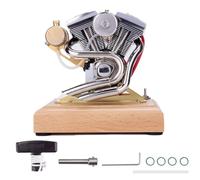 BAUBAUPLAY Kit de Moteur modèle for Adultes, OHV-01 4.2CC V-Twin 4 Temps Moteur à essence, Mini moto rétro Moteur à Combustion Interne, Modèle de Moteur pour Ies Amateurs de Technologie