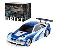 BAUBAUPLAY Mini voiture de dérive RC à l'échelle 1:43, 4WD, télécommande 2.4G, bleu blanc, amateurs de radiocommande pour adultes, amateurs de RC