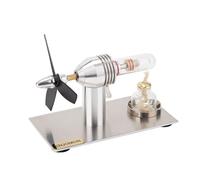 BAUBAUPLAY Modèle de Moteur Stirling, Moteur Stirling 3-lames Modèle de Moteur Sterling, Moteur à Combustion Externe Générateur dénergie Physique Éducation Science Jouet