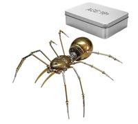 BAUBAUPLAY Puzzle 3D en métal pour adultes, puzzle 3D en métal, araignée visage humain, puzzle 3D en métal, jouet de bureau, cadeau - 130 pièces (doré)