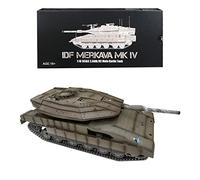 BAUBAUPLAY Réservoir Télécommandé, 1:16 2.4Ghz RC Char Merkava-IV Modèle de Tank Char de Combat Principal avec Système de Combat Infrarouge - Char Militaire Cadeau (Version Professionnelle)