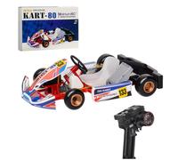 BAUBAUPLAY Voiture télécommandée Kart-80 1/32 à échelle RC Kart pour course, 2,4 G 4 WD RC Véhicule Jouet pour adulte Kit (avec télécommande, version avec deux piles)