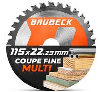 BAUBECK Disque bois flexible 115 mm, 36T, 1,9 mm - coupe dans le bois, aluminium & métal, lame pour meuleuse d’angle 115, lame 115 mm pour meuleuse d’angle