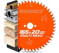 BAUBECK Lame de scie 165 x 20 + adaptateur 16 mm, 54Z, coupe 1,8 mm dans le bois et l'aluminium, batterie 18 V compatible avec M. SP6000/J, DHS680, Bosch GKT 55 / GCE S/GKS 18 V, lame de scie