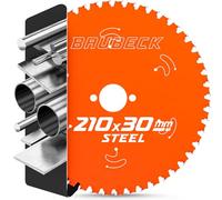 BAUBECK Lame de scie 210 x 30 + 25,4 mm, anneau d'adaptation 2 mm, coupe en acier, 48 dents, compatible avec les scies radiales de Parkside, Einhell, Scheppach, Lux, lame de scie circulaire 210 x 30