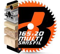 BAUBECK Lame de Scie Circulaire 165x20 mm pour Machine Sans Fil | Bague de Réduction 16 mm Incluse | Multi-Matériaux pour Bois, Aluminium, Métal | Coupe Fine (165x16)