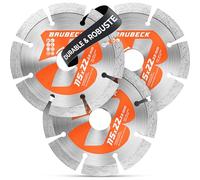 BAUBECK Lot de 3 Disques Diamant 115 mm pour Pierre et Béton | Disque à Tronçonner Haute Performance, Compatible avec Meuleuse d'Angle Bosch, Metabo