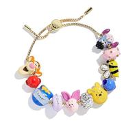 BaubleBar Bracelet à breloques Disney Friends Forever - Bracelet à nouer avec grosses perles, bijoux tendance, accessoires empilables et élégants pour femme, One Size, Verre Émail, Pas de pierre