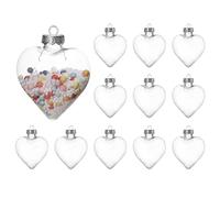 Baubles en Plastique Transparent Baubles de Forme de Coeur remplies suspendues décor d'arbre de Noël pour Les Fournitures de fête 12 pcs 9x11 cm, décoration intérieure