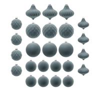 Baubles en velours floqué - Ornements de Noël - Décoration de voiture suspendue - 25 décorations de Noël - Boules de chriistma héros, arbres de Noël - Ornement décoratif pour les vacances, le jour de