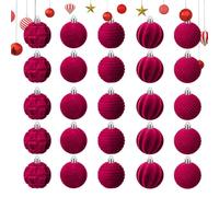 Baubles en velours floqué - Ornements de Noël - Décoration de voiture suspendue - 25 décorations de Noël - Boules de chriistma héros, arbres de Noël - Ornement décoratif pour les vacances, le jour de