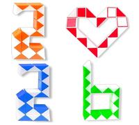 BAUCH 4PCS Serpent Magique,Magic Snake avec 24 Blocs,Mini Magic Snake Cube, Puzzle Cube Enfant Casse-Tête, Mini Twist Puzzle Twisty Toy,pour Enfants et Adultes