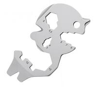 BAUCH Multitoutil Porte-Clés Tête de Mort, 1 Pièce, en Acier Inoxydable Robuste - Multifonctionnel avec Clés Allen, Décapsuleur & Plus, Idéal pour Extérieur, Cyclistes & Cadeau