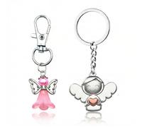 BAUCH Porte nge Gardien Set de 2, Argent & Rose, Porte-Bonheur pour Voiture & Clés