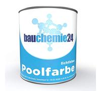 bauchemie24 Peinture de Piscine 750 ml Bleu Clair RAL 5012 pour Bassins, Fontaines, Béton, Plastique Renforcé ou Métal Apprêté | Pont-fissures, Résistante aux UV