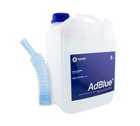 BAUER BLUE AdBlue Bidon de 5 litres de solution d'urée de qualité supérieure avec bec verseur flexible pour moteurs diesel, conforme à la norme ISO 22241, post-traitement optimal des gaz d'échappement