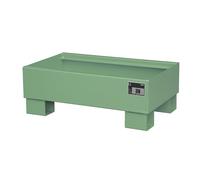 Bauer | Cuve de rétention en acier | L x l x h 800 x 500 x 290 mm | peinture vert RAL 6011 | sans caillebotis