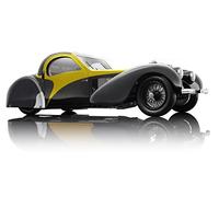 Bauer Spielwaren- Bugatti Type 57SC Atalante 1937 Modèle de Voiture à l'échelle 1:12, 7828-Z75Y, Noir/Jaune