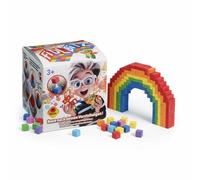 Fidl Bitz - Kit de démarrage : kit de Jeu d'environ 160 Cubes en Mousse colorés pour Construire et Construire, Coller sans Coller, Nager dans l'eau, Bleu/Vert/Violet (21100)