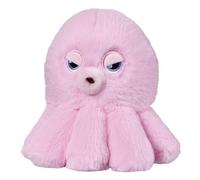 Bauer Spielwaren - Grumpy Dudes - Pieuvre : Doudou Regard féroce, en Peluche Douce, 15 cm, Rose (12252)