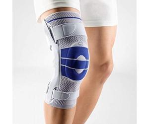 BAUERFEIND GenuTrain S - GenuTrain - Genouillère articulée - Stabilité avancée de l'articulation du genou - Genou gauche - Taille 7 - Couleur titane