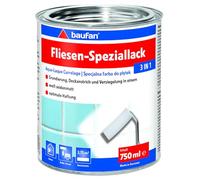 Baufan 3in1 vernis spécial pour carrelage blanc satiné - vernis pour carrelage pour salle de bain, cuisine et intérieur, peinture pour carrelage pour couche de finition, couche de fond, vitrification